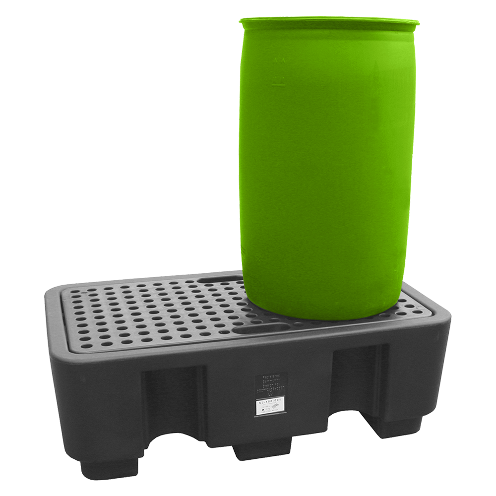 Pallet met een container voor vaten