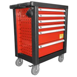 6 DRAWER TOOL CABINET - RED - WITH TOOLS INCLUDED
