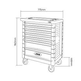 TOOL TROLLEY 7 DRAWERS GRAY SPECIAL FOR TRUCKS