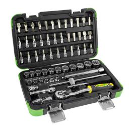 59 PIECE TOOL CASE WITH 3/8" 12-POINT SOCKETS