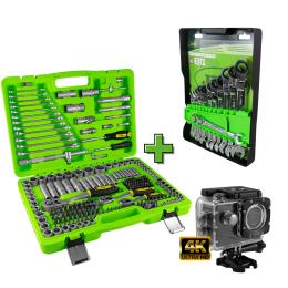 SERIE332D: 216 PIECES SET REF 53730 + COMBINATION SPANNERS REF 51318 + GIFT SPORT CAMERA