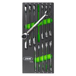 12 PIECES COMBINATION RATCHET WRENCH SET IN CARBON FIBER FINISH EVA TRAY