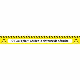 ADHESIVE WARNING TAPE - SAFETY DISTANCE