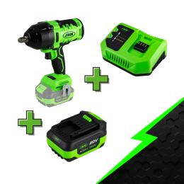 PROMO POWER: BRUSHLESS IMPACT WRENCH 1/2" + FREE >> 4.0 AH LI-ION BATTERY & 20V CHARGER