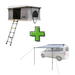 HARDSHELL ROOFTOP TENT + CAR AWNING